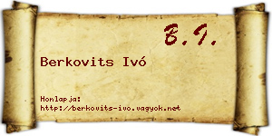 Berkovits Ivó névjegykártya